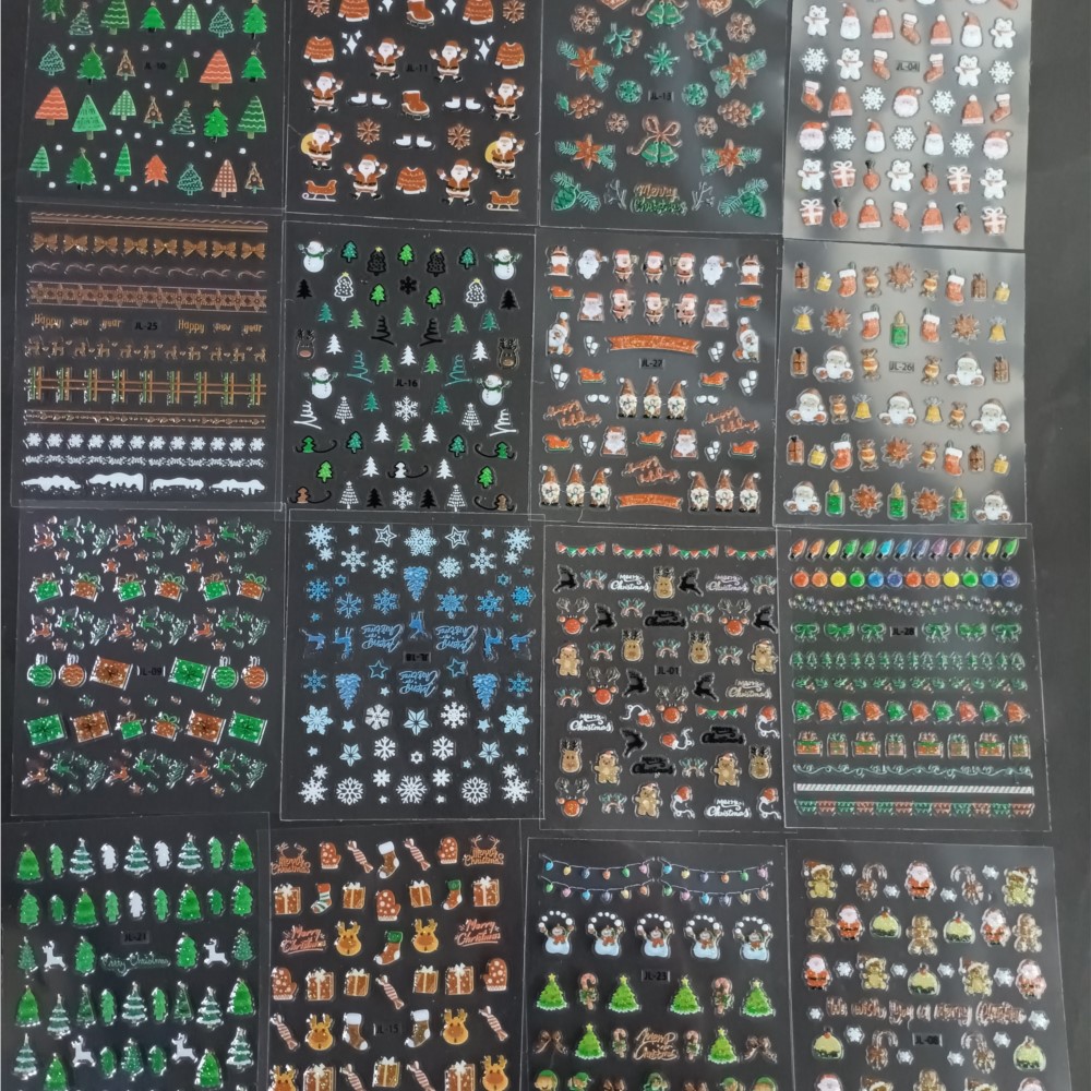 Nail Art Xmas Stickers - 30 pezzi adesivi natalizi per nail