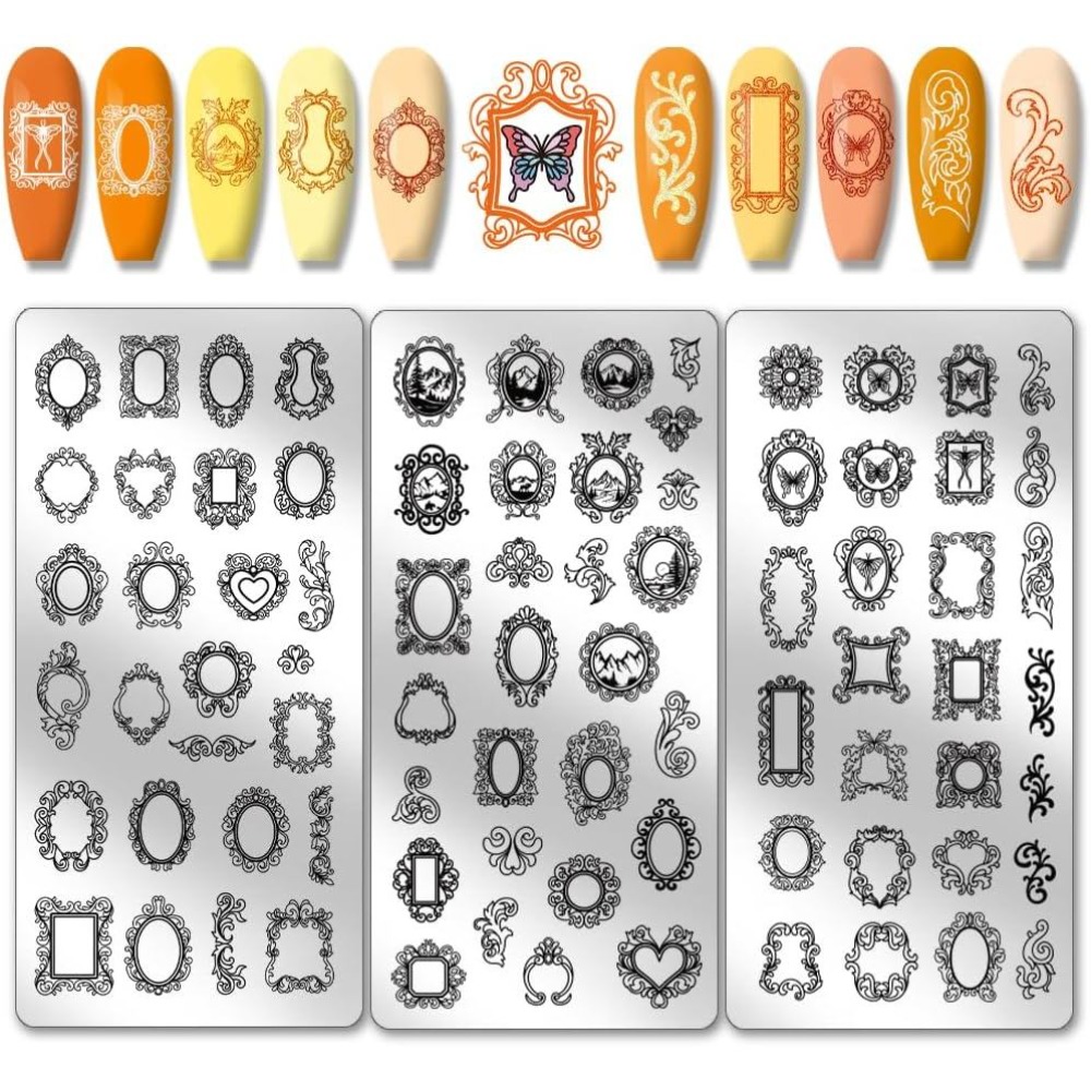 Nail Art Inspo - Set di 3 Piastre per Stamping