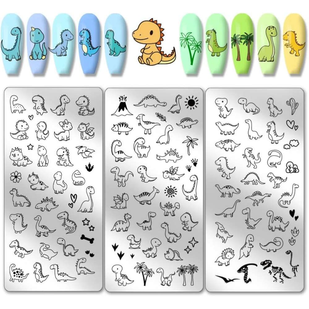 Nail Art Inspo - 3 piastre per timbri per unghie