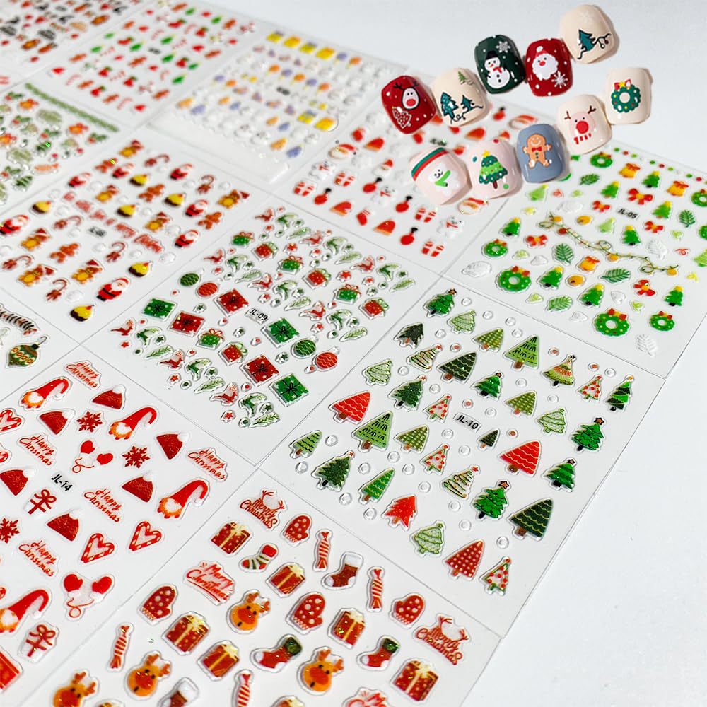 30 Fogli di Adesivi per Unghie - Nail Art Xmas Stickers recensione e prezzo