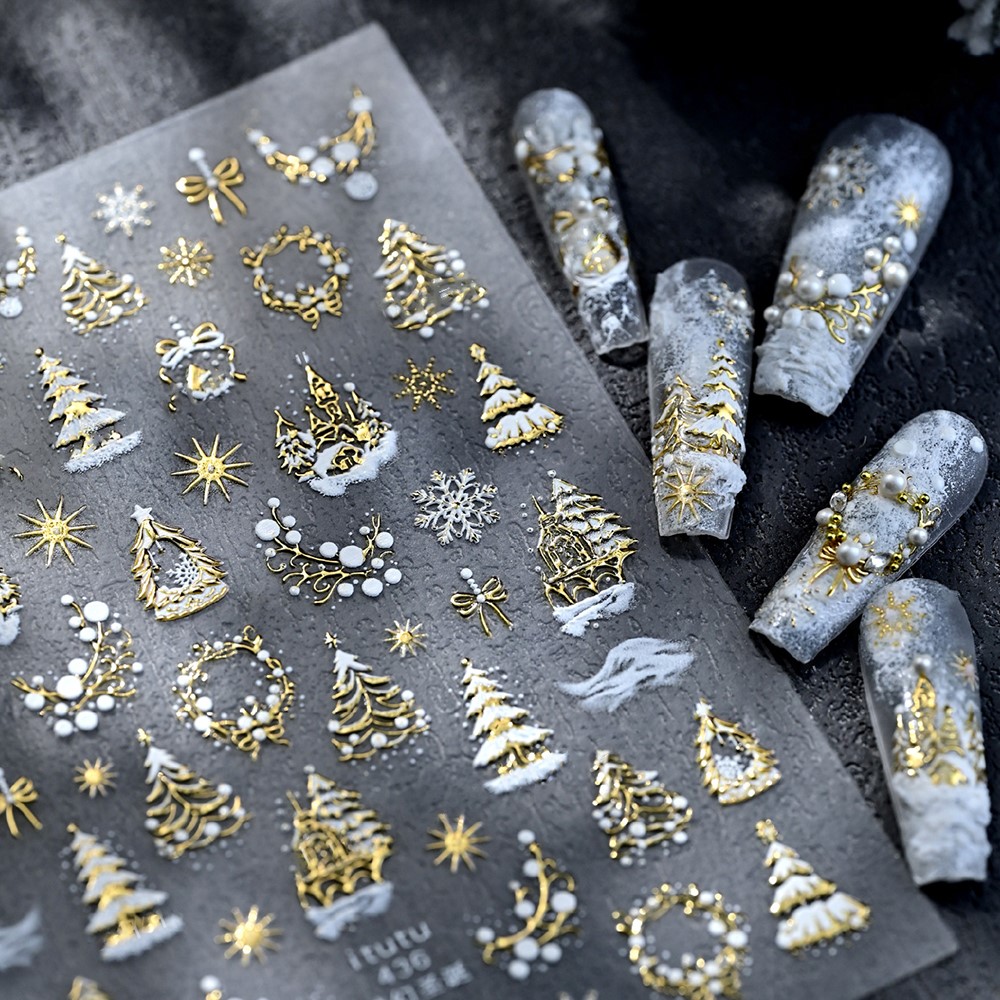 5D in rilievo Castello d'oro/G - Nail Art Xmas Stickers recensione e prezzo