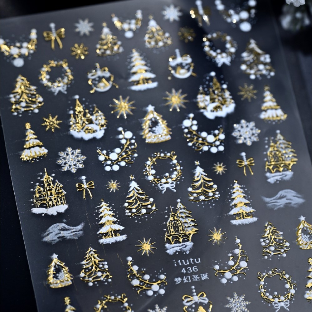 5D in rilievo Castello d'oro/G - Nail Art Xmas Stickers recensione e prezzo