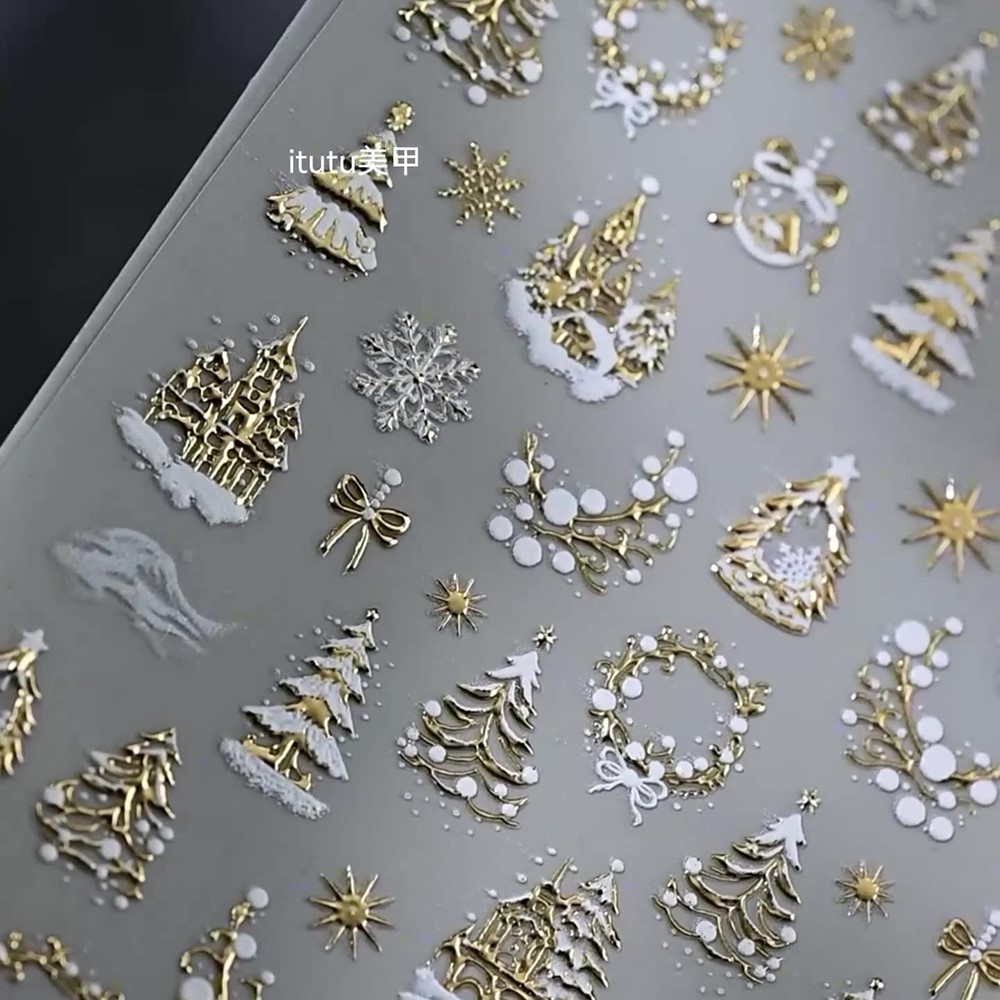 5D in rilievo Castello d'oro/G - Nail Art Xmas Stickers recensione e prezzo