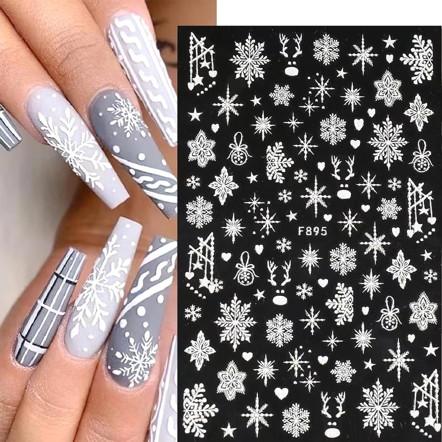 3D Snowflake Nail Art decalcom - Nail Art Xmas Stickers recensione e prezzo