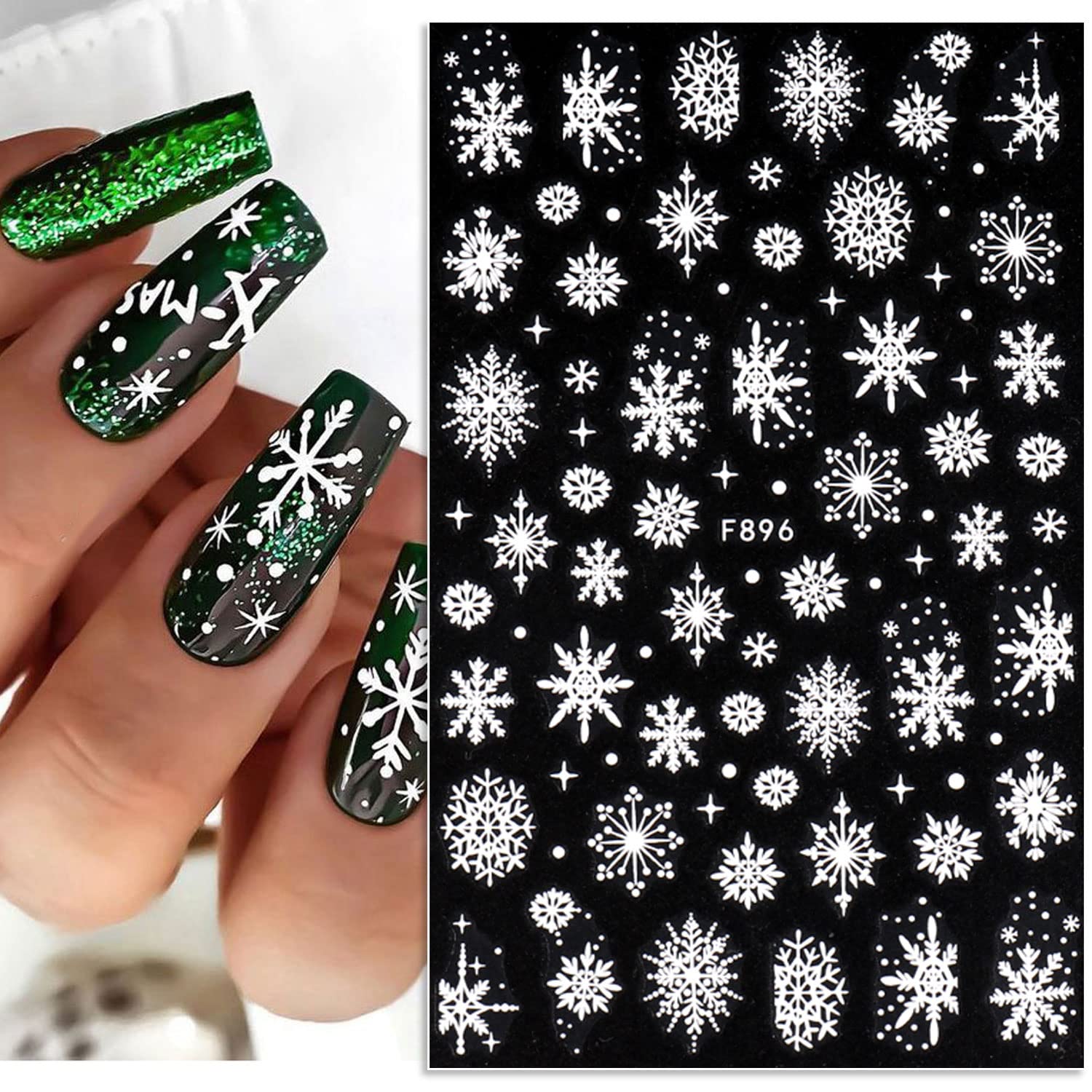 3D Snowflake Nail Art decalcom - Nail Art Xmas Stickers recensione e prezzo