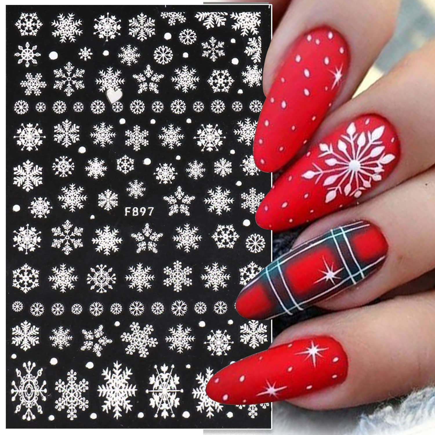3D Snowflake Nail Art decalcom - Nail Art Xmas Stickers recensione e prezzo