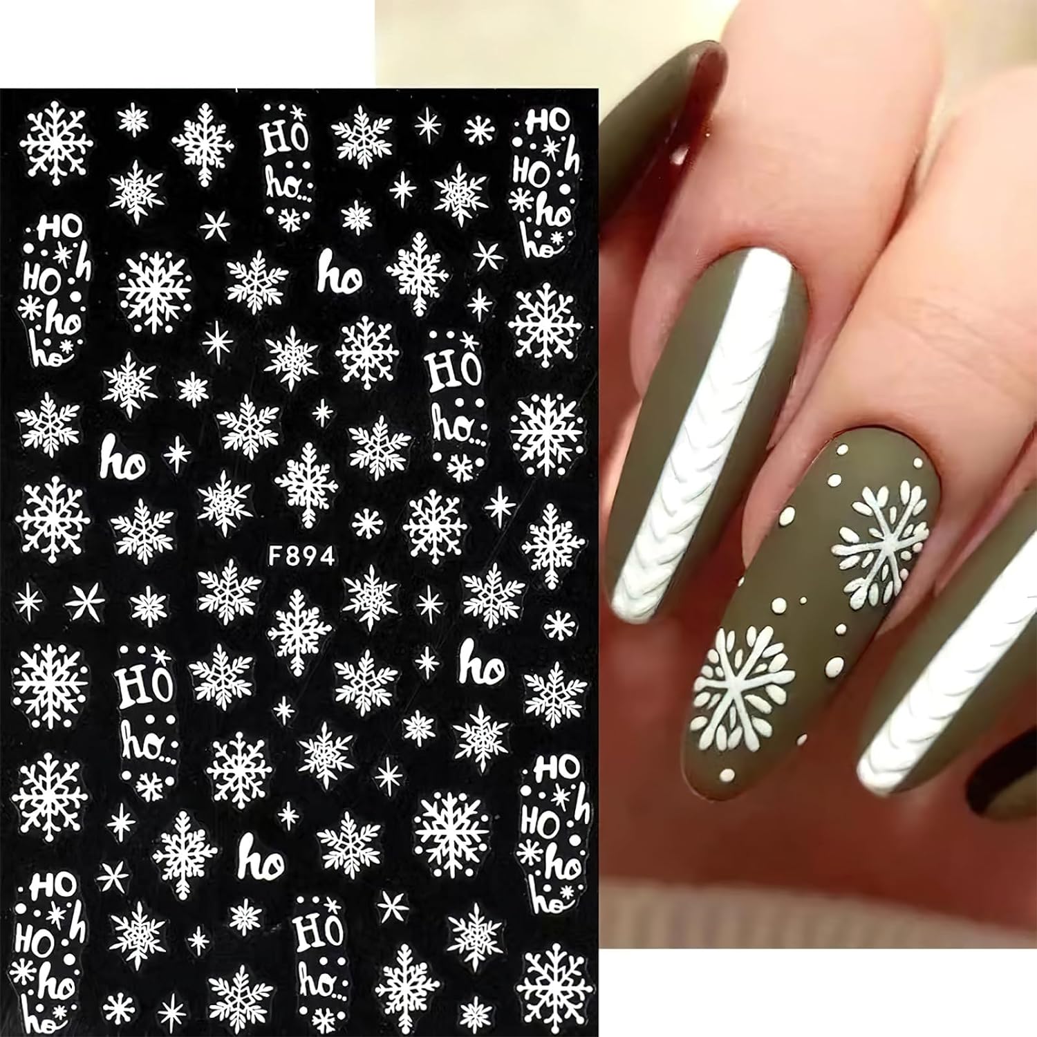 3D Snowflake Nail Art decalcom - Nail Art Xmas Stickers recensione e prezzo