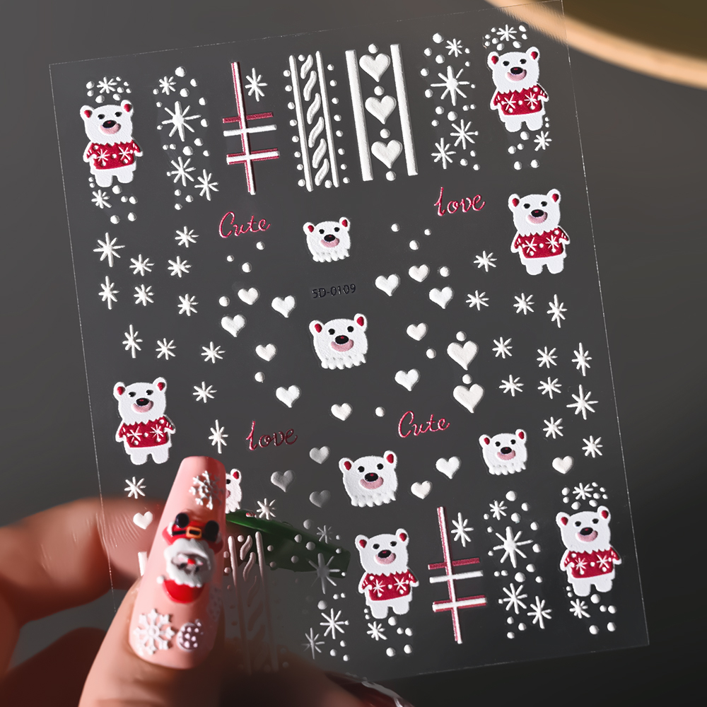 1 foglio 5D in rilievo adesivo - Nail Art Xmas Stickers recensione e prezzo